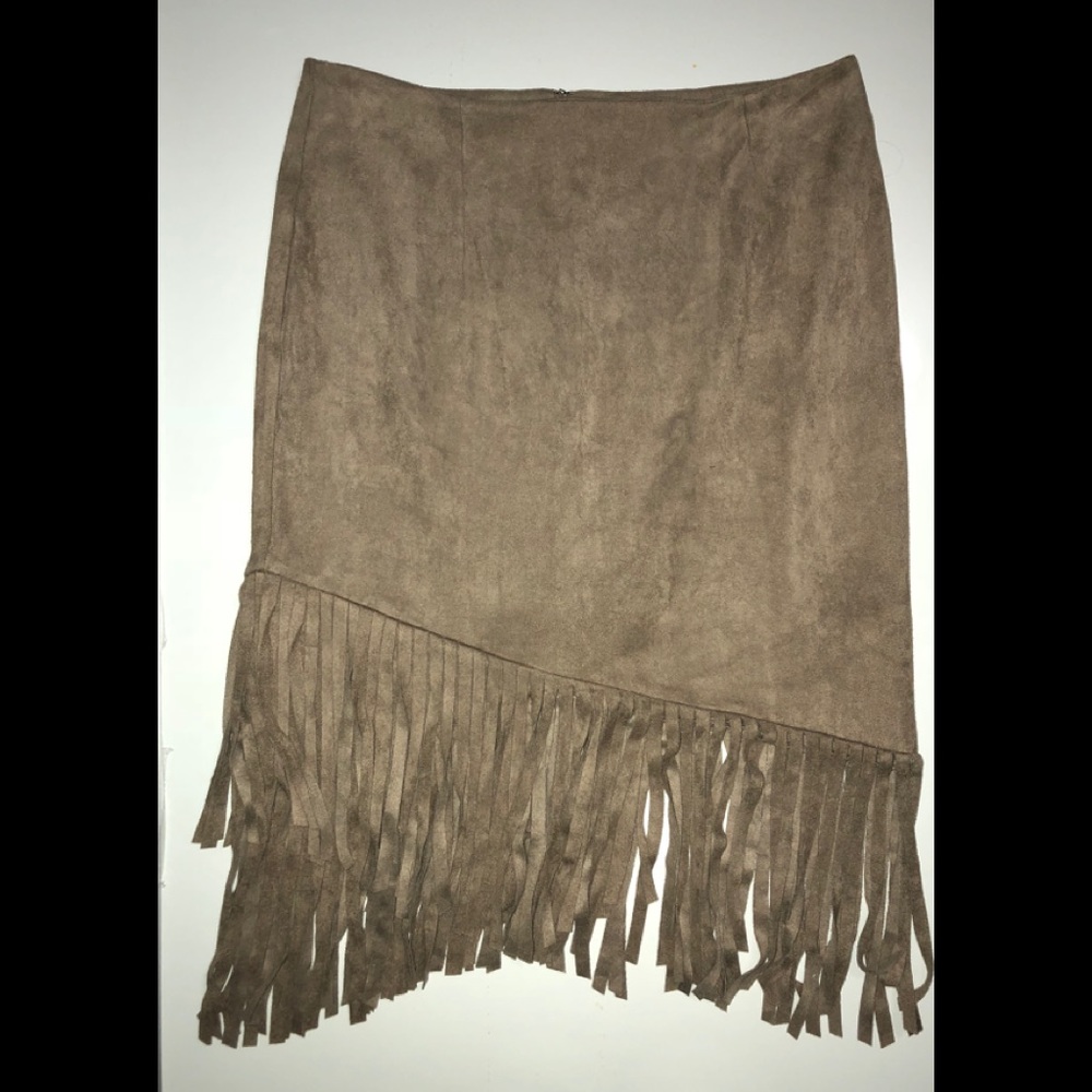 Neiman Marcus suede skirt with frills